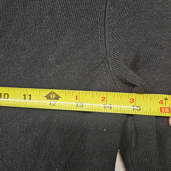 Talbots Black Knit Drop Waist Pleated 3/4 Sleeve Midi Dress - Picture 6 of 8